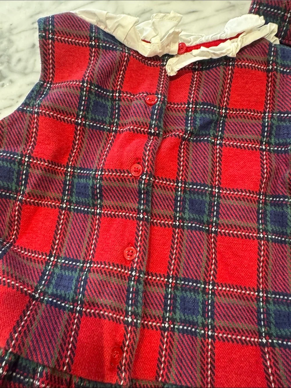 Janie and Jack Red Plaid Girls Skirt with Tartan Detail